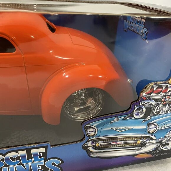 🆕️Vintage Muscle Machines 41 Willys Coupe Orange 1:18 Scale Steel Lines - Picture 3 of 9